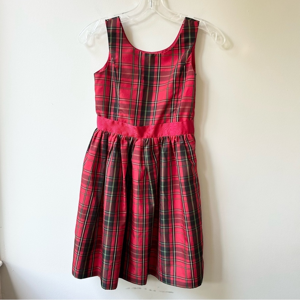 Chaps girls plaid taffeta Christmas winter dress